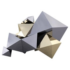 Niedriger Stuhl aus Edelstahl und Metall aus der Primitive Series von Aranda\Lasch