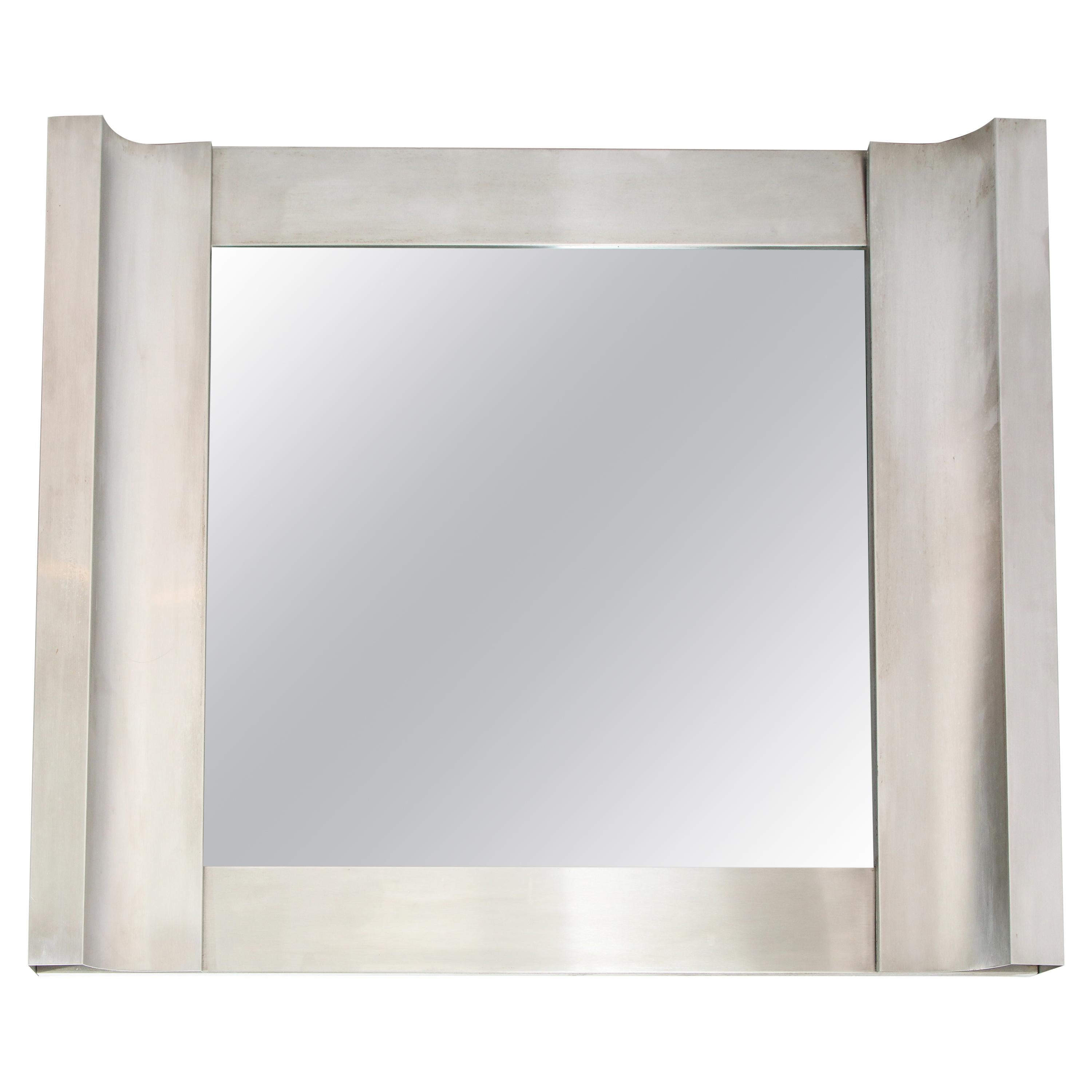 Stainless Steel Mirror in the Style of Kappa, Italy, 1970's For Sale