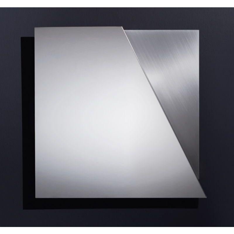 Modern Stainless Steel Mirror, Onyx Black Square by Theodora Alfredsdottir For Sale