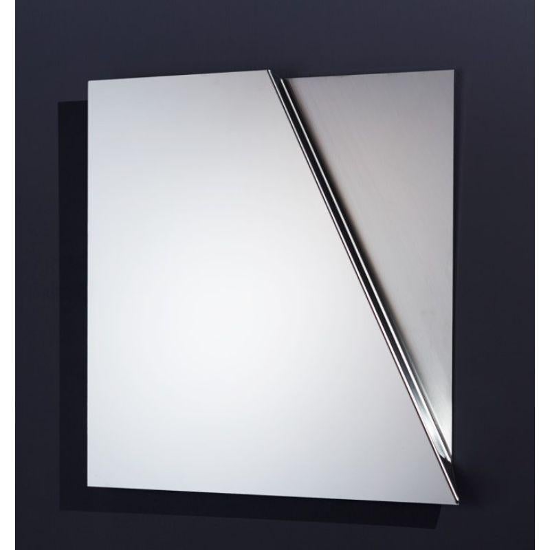 English Stainless Steel Mirror, Onyx Black Square by Theodora Alfredsdottir For Sale