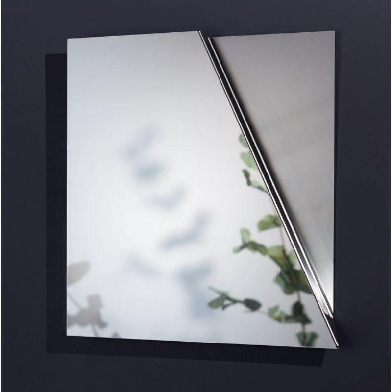 Stainless Steel Mirror, Onyx Black Square by Theodora Alfredsdottir For Sale 1