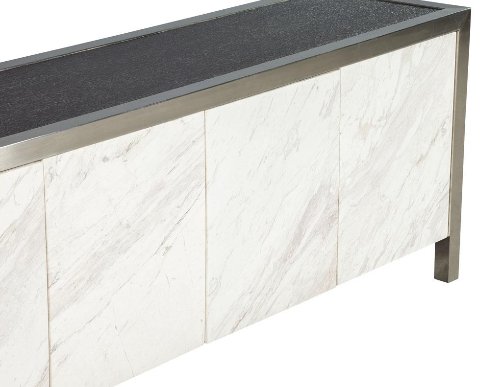 Stainless Steel Modern Console Sideboard with Stone Fronts 4