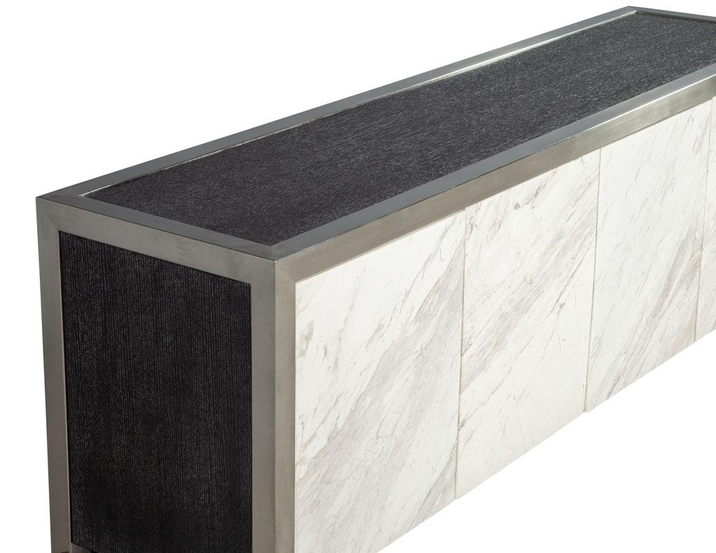 Stainless Steel Modern Console Sideboard with Stone Fronts 5