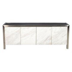 Stainless Steel Modern Console Sideboard with Stone Fronts