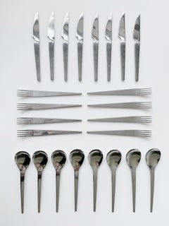 Stainless Steel Modernist 24 Piece Flarware Set