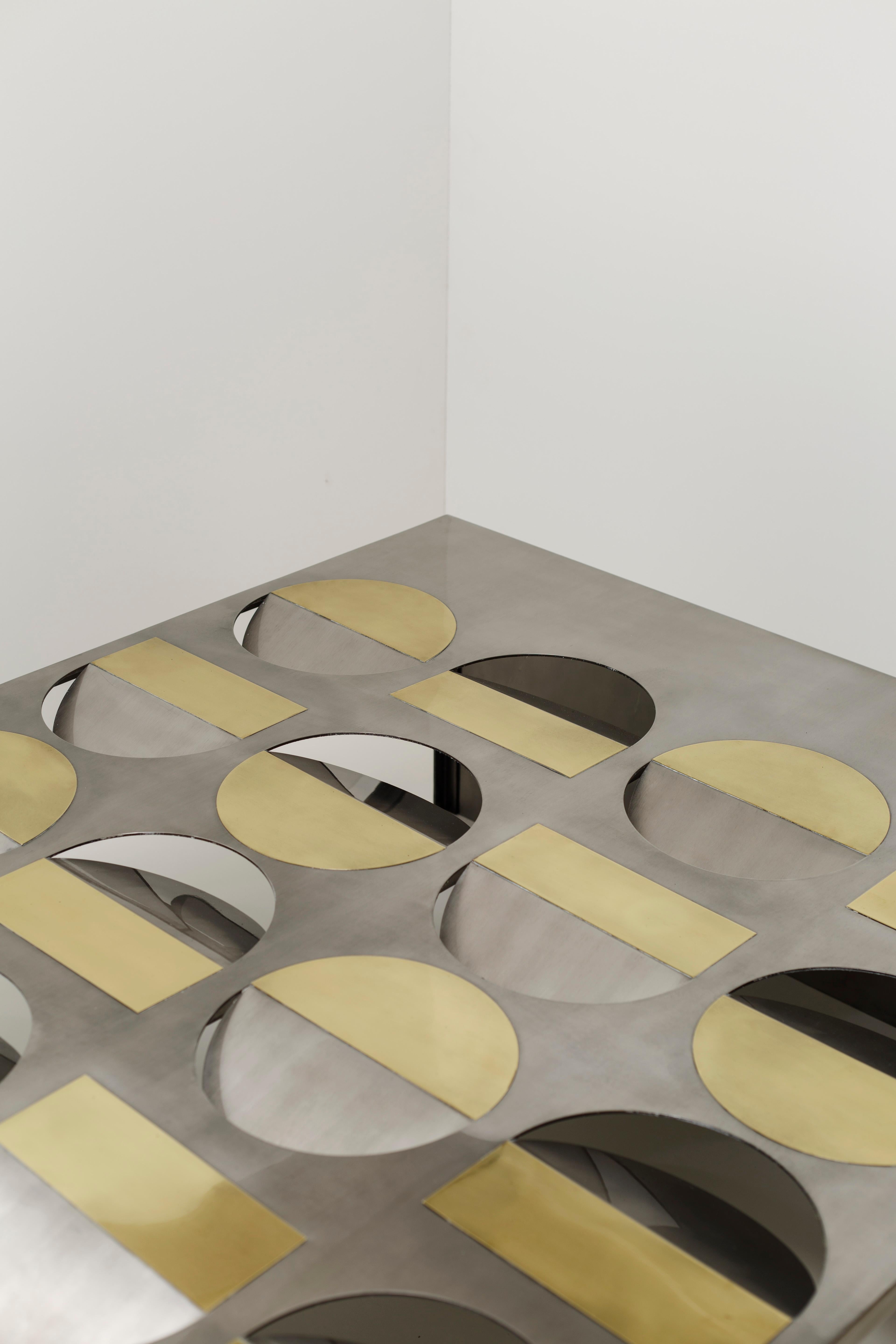 Venezuelan Stainless Steel Moonland Coffee Table by Ana Volante Studio For Sale