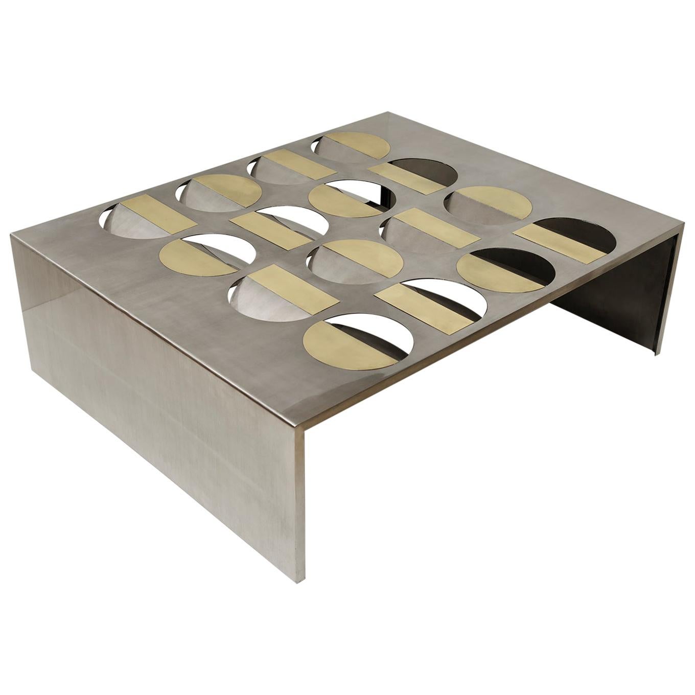 Stainless Steel Moonland Coffee Table by Ana Volante Studio For Sale