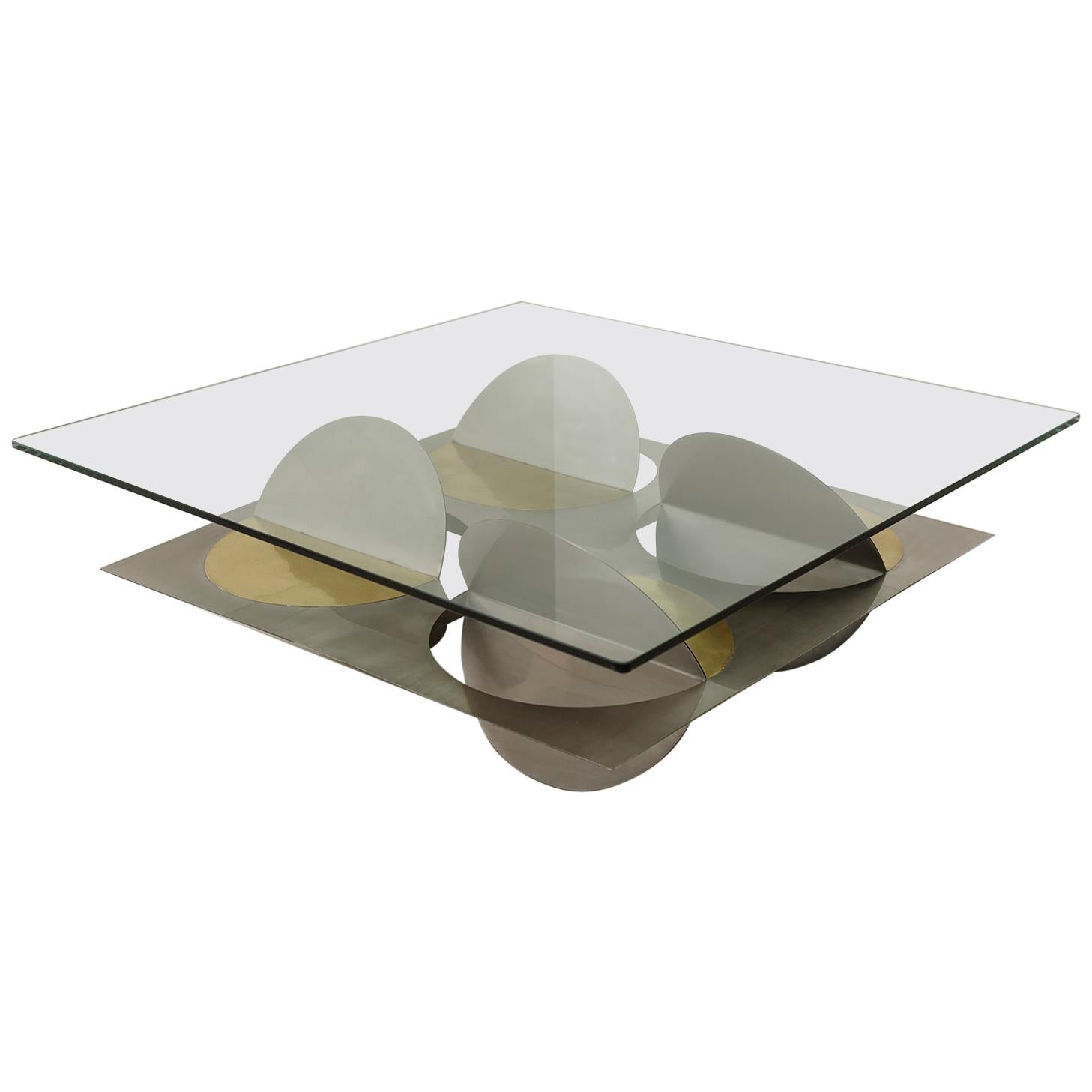 Stainless Steel Moonsky Coffee Table by Ana Volante Studio For Sale