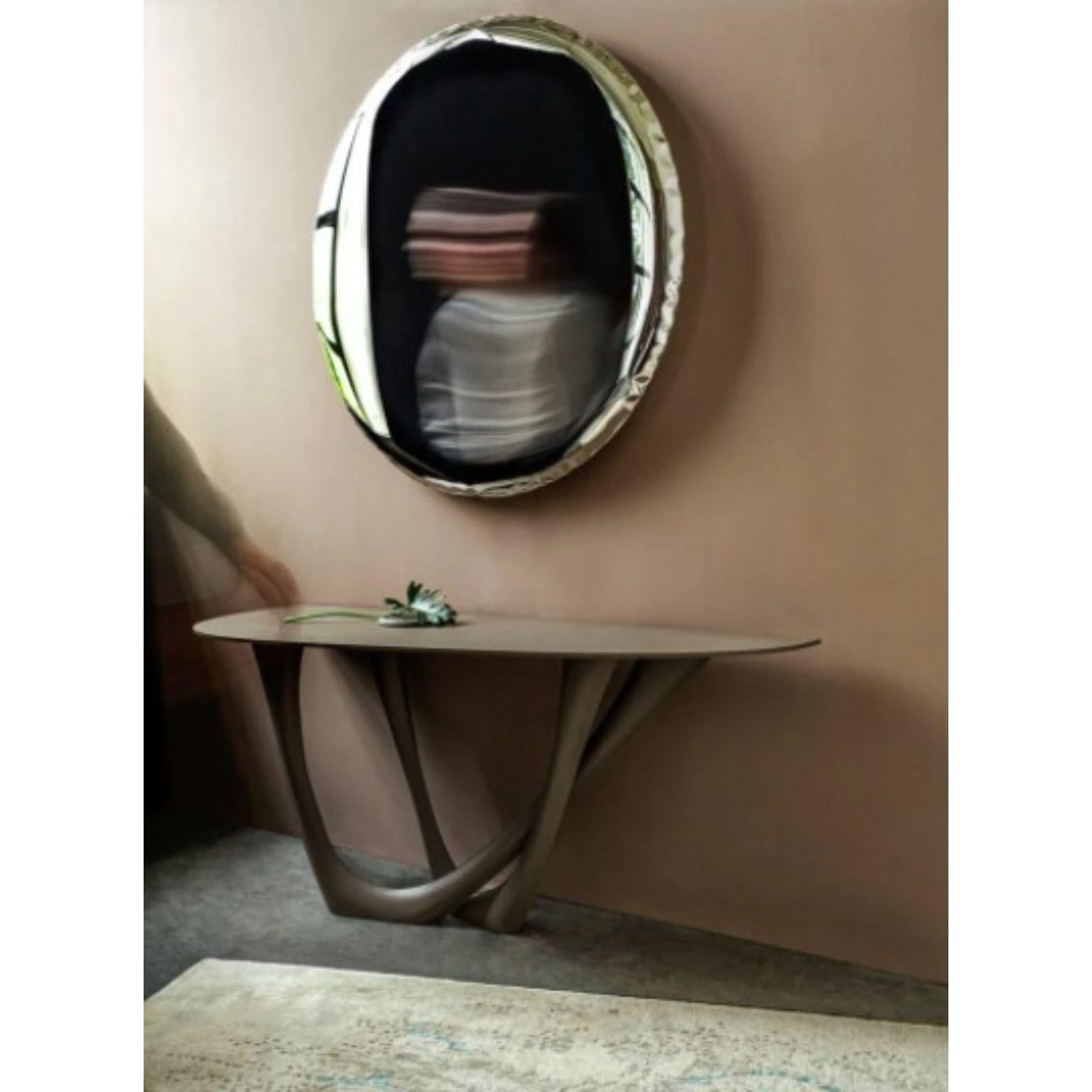 Stainless Steel Oko 120 Sculptural Wall Mirror by Zieta In New Condition For Sale In Geneve, CH