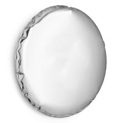 Miroir mural sculptural Oko 150 en acier inoxydable de Zieta