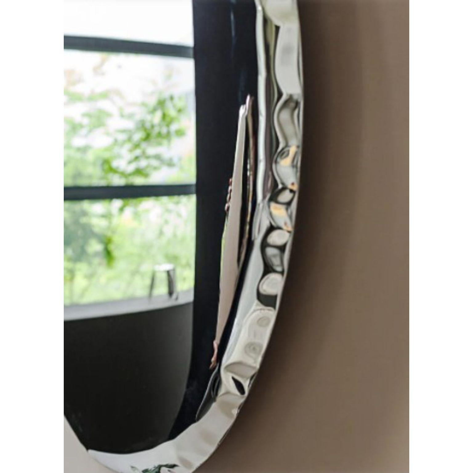 Polished Stainless Steel Oko 95 Sculptural Wall Mirror by Zieta