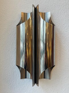 Stainless Steel "Orgues" Wall Lamp by Maison Charles, Paris ca. 1970s