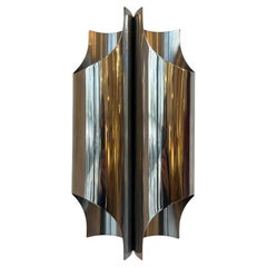 Wandleuchte „Orgues“ aus Edelstahl von Maison Charles, Paris, ca. 1970er Jahre