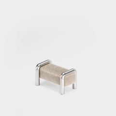 Stainless Steel, Ottoman, Bench, Upholstered by Fur, Modern Design