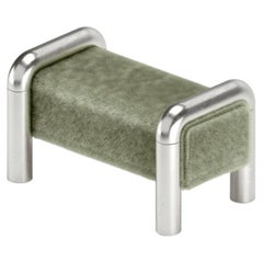 Stainless Steel, Ottoman, Bench, Upholstered by Fur, Modern Design