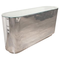 Stainless steel oval console