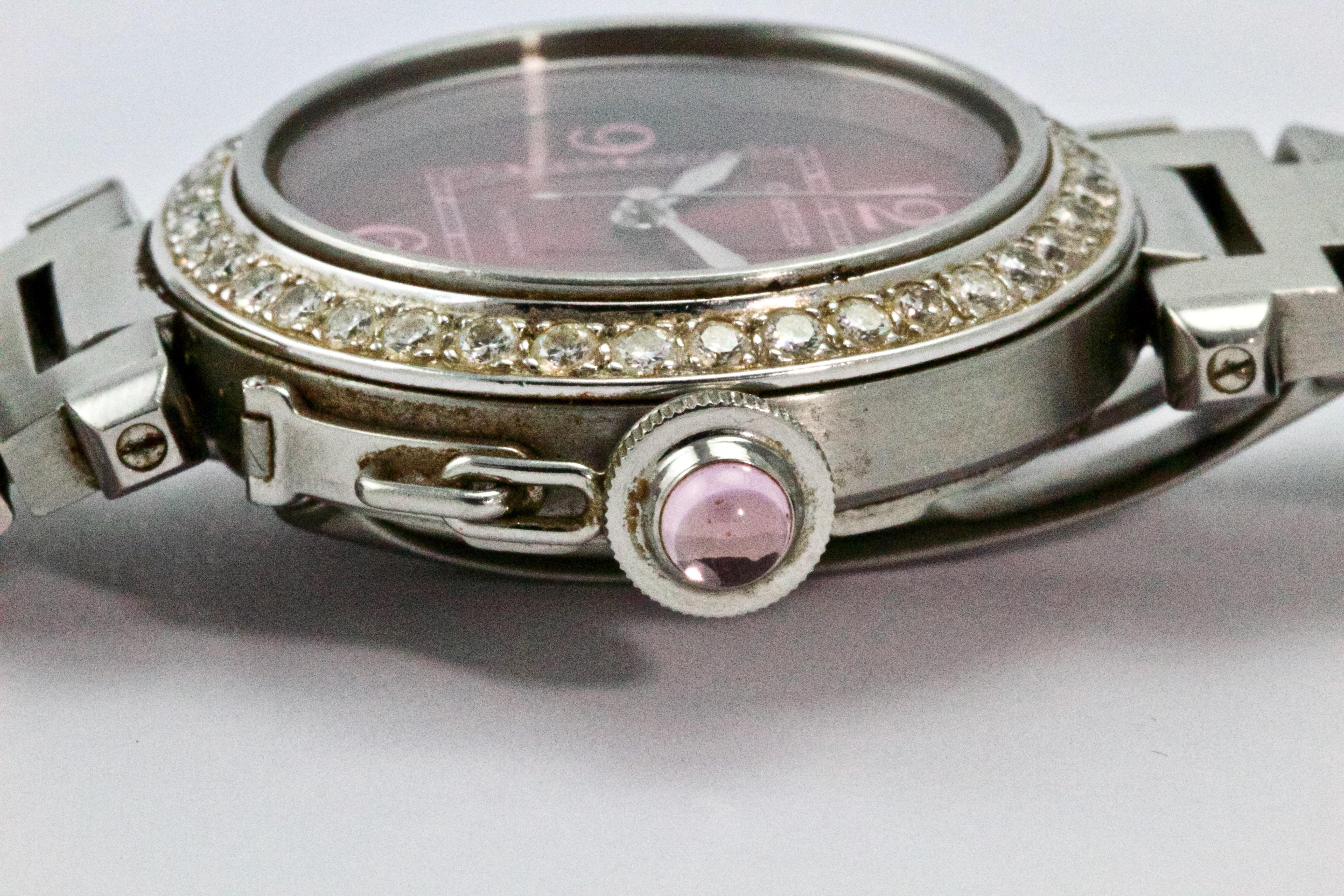 Stainless Steel Pasha de Cartier Diamond Large Automatic Ladies Wristwatch 5