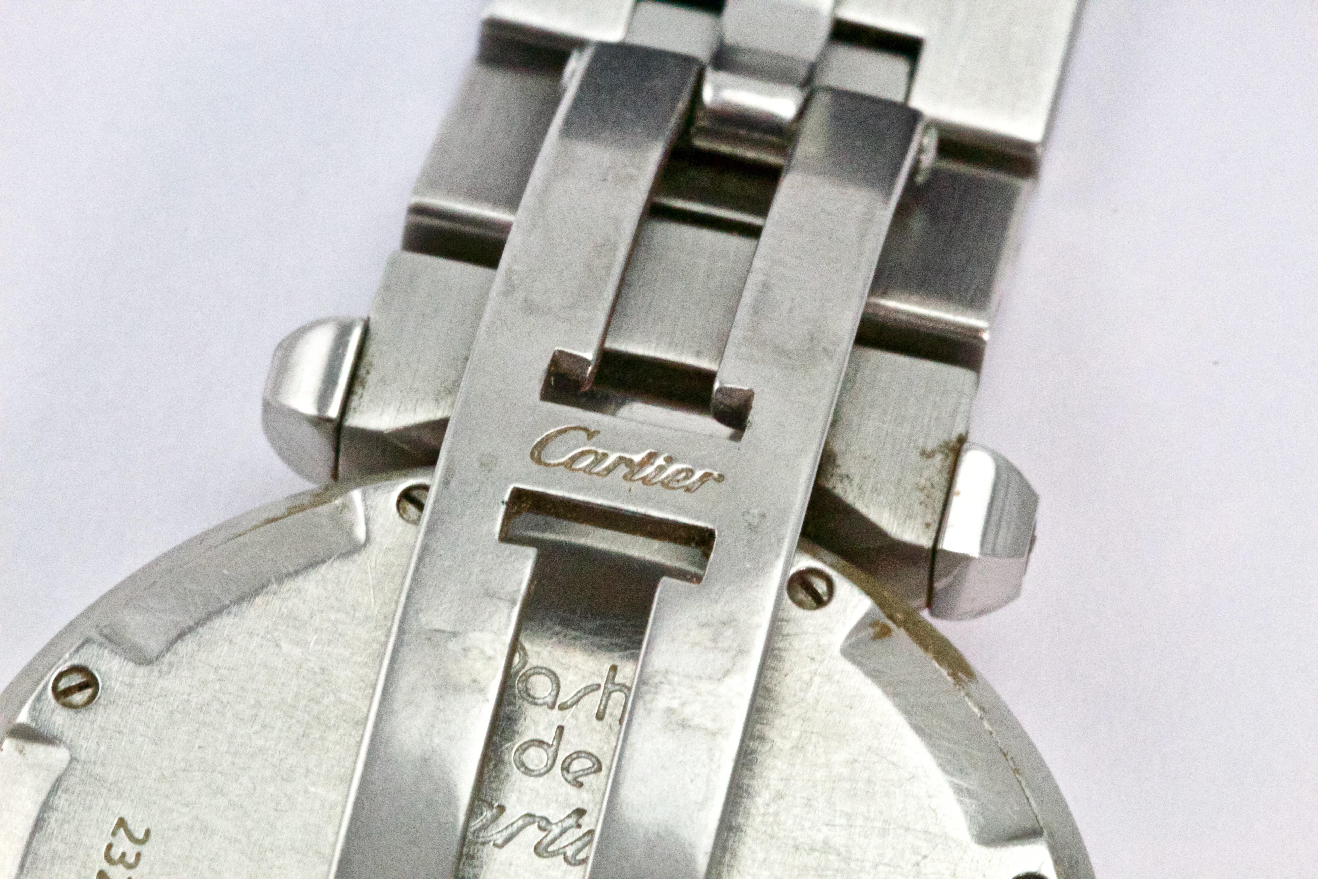 Stainless Steel Pasha de Cartier Diamond Large Automatic Ladies Wristwatch 1