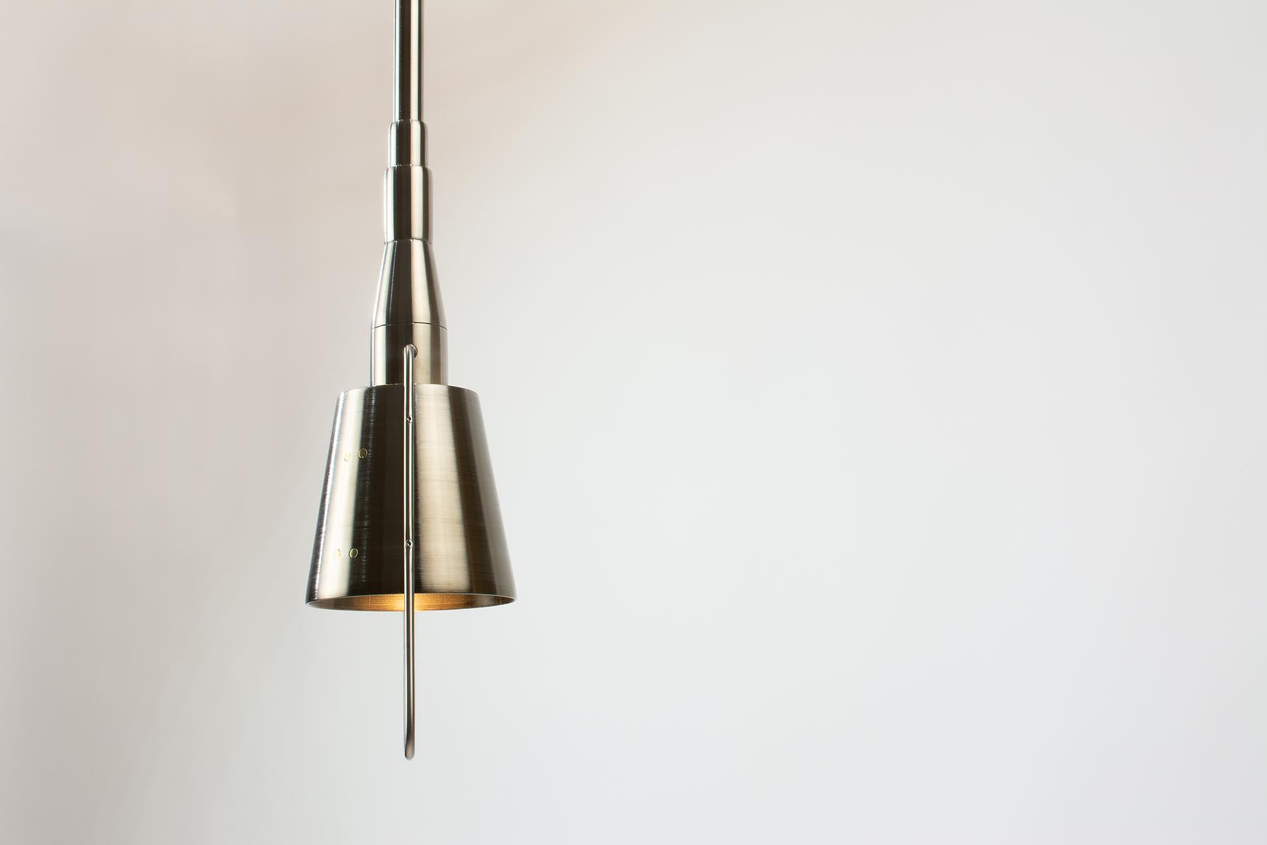 Stainless Steel Industrial steel pendant lamp with suspension option For Sale