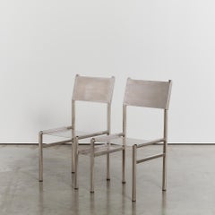 Stainless steel post modern Plugin loveseat by Christoph Siebrasse, edition of 6