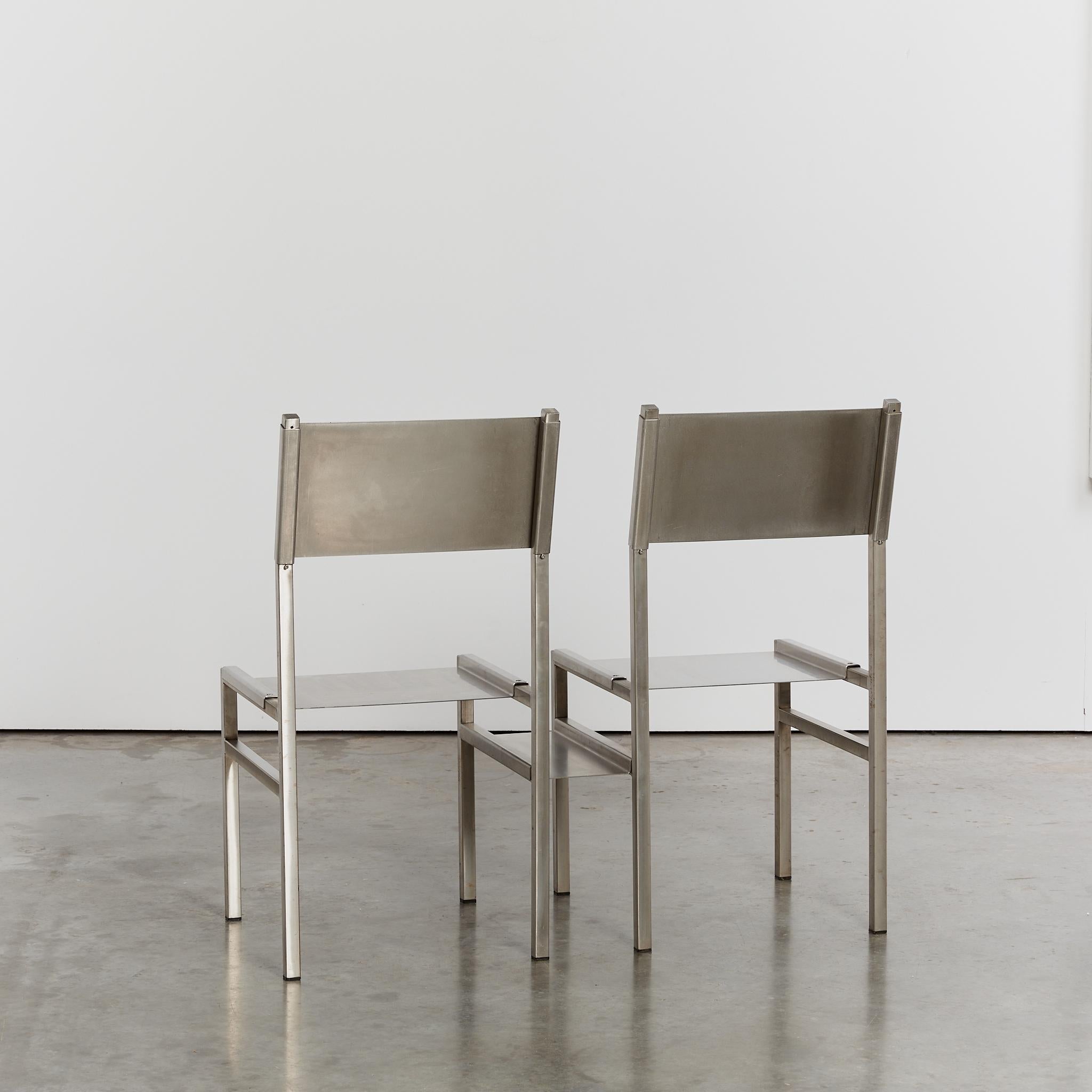 20th Century Stainless steel post modern Plugin loveseat by Christoph Siebrasse, edition of 6 For Sale