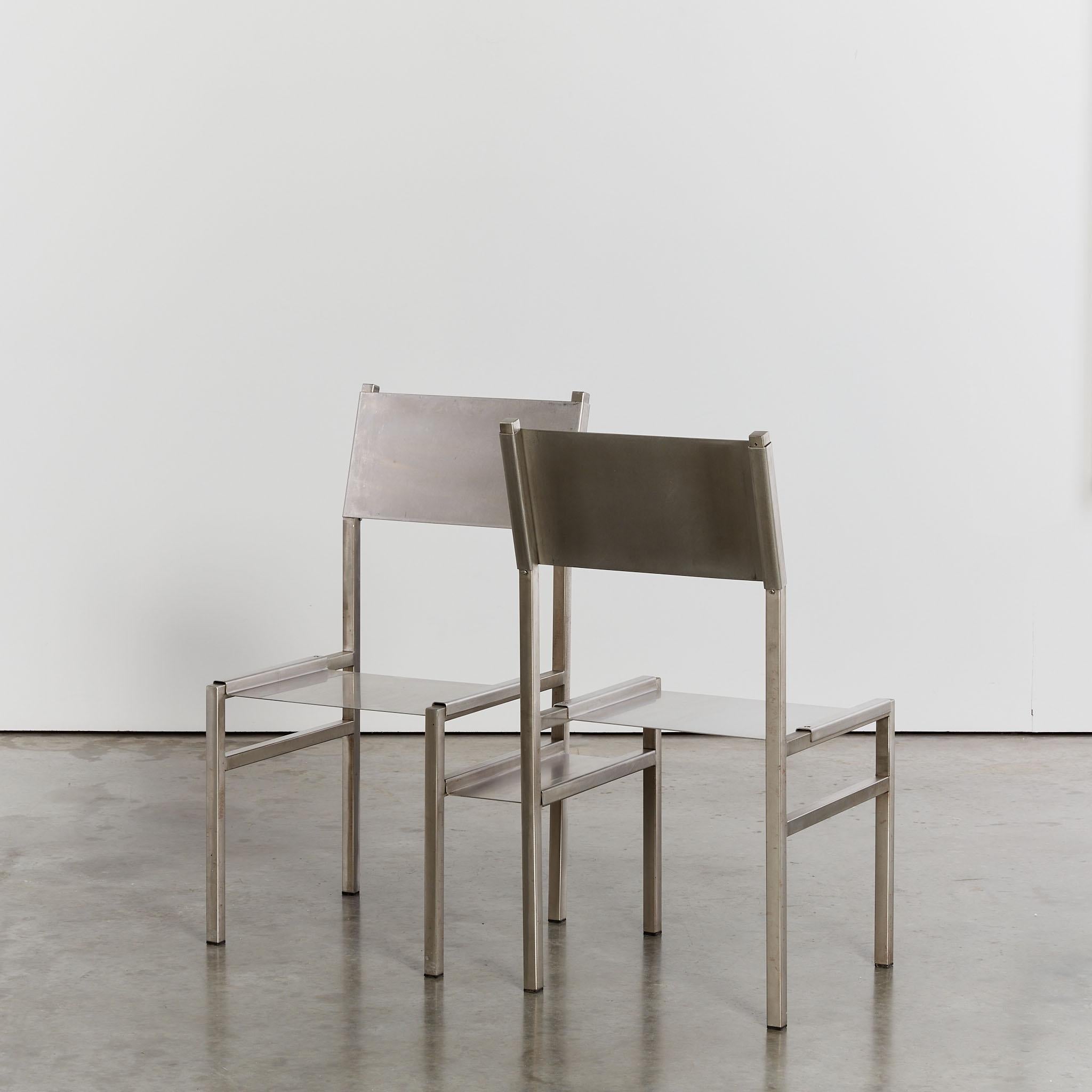 Stainless steel post modern Plug-in loveseat by Christop Siebrasse, edition of 6 For Sale 2