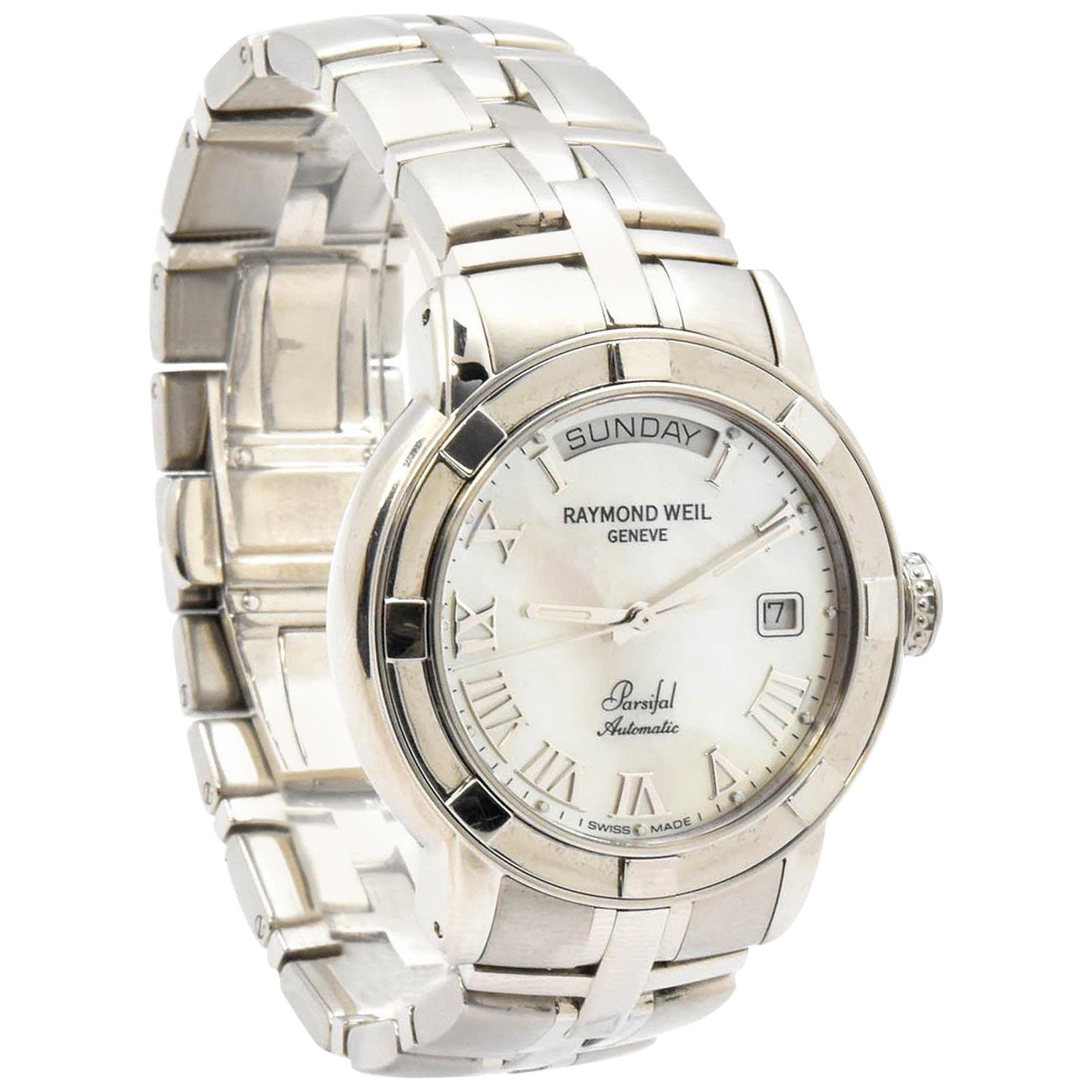Stainless Steel Raymond Weil Parsifal Watch 2844 Mother-of-Pearl