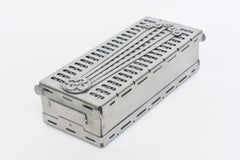 Vintage Stanley Szwarc Rectangular Stainless Steel Box With Designs 1980's