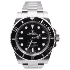Used Stainless Steel Rolex Submariner No Date Ceramic Bezel Watch Ref. 114060