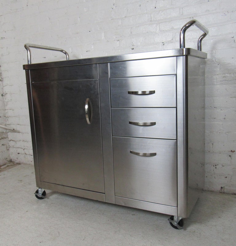 Stainless Steel Rolling Cart For Sale at 1stDibs