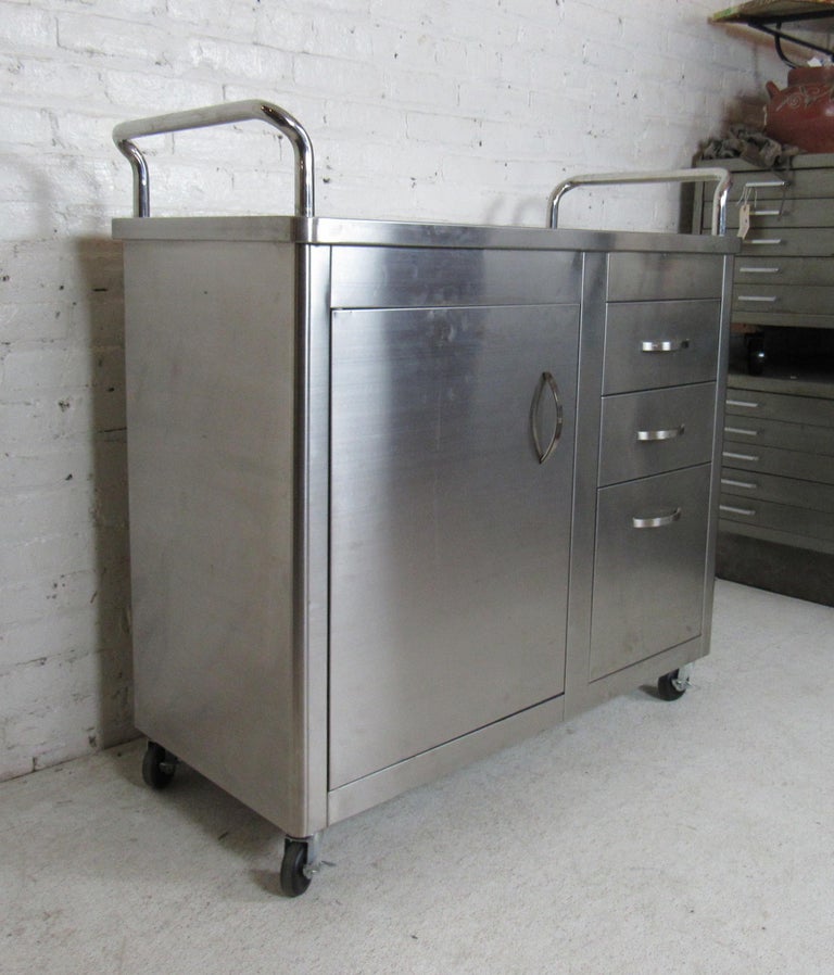 Stainless Steel Rolling Cart For Sale at 1stDibs