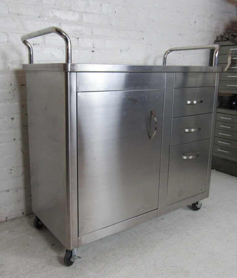 Stainless Steel Rolling Cart For Sale at 1stDibs