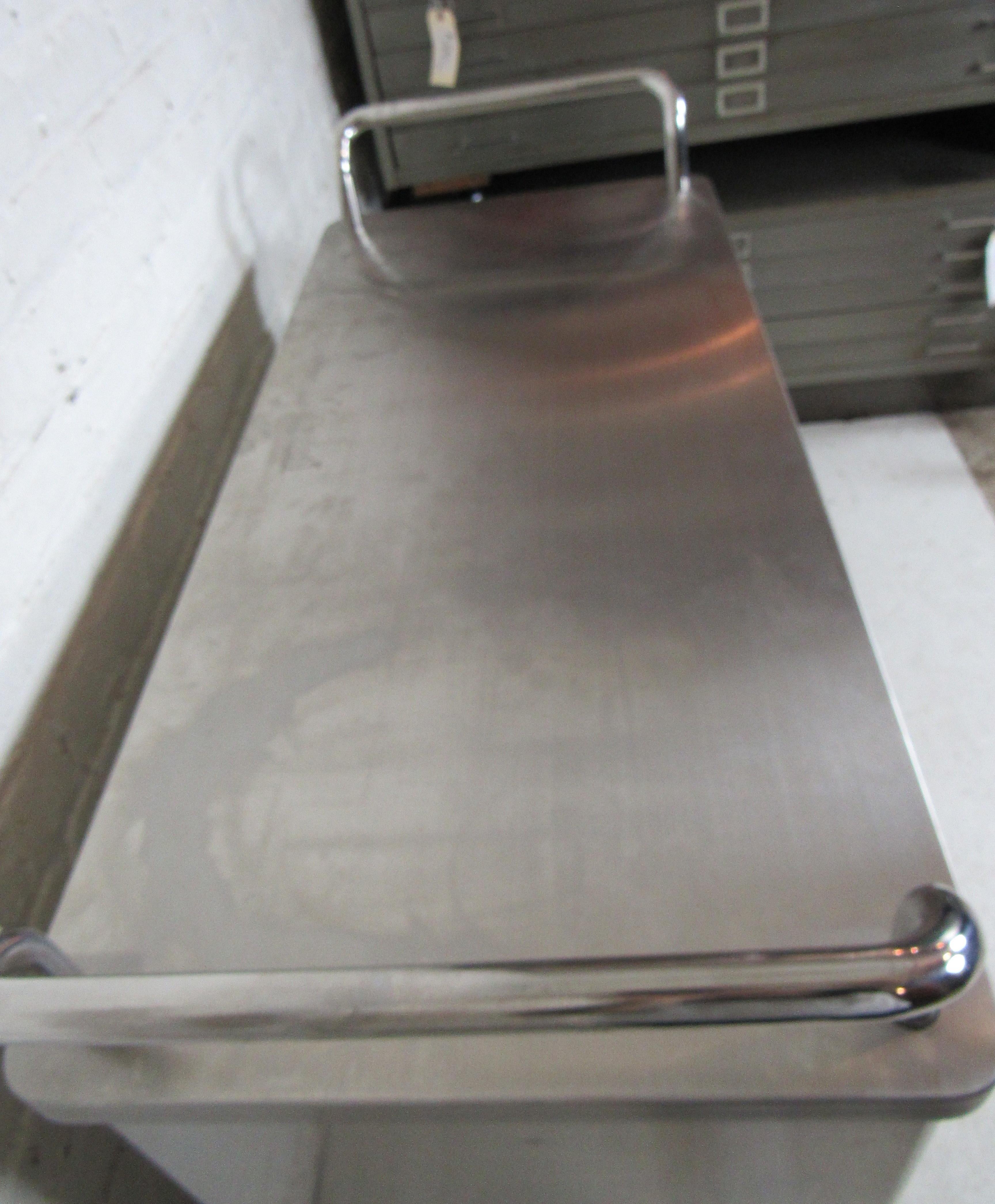 Stainless Steel Rolling Cart In Good Condition In Brooklyn, NY