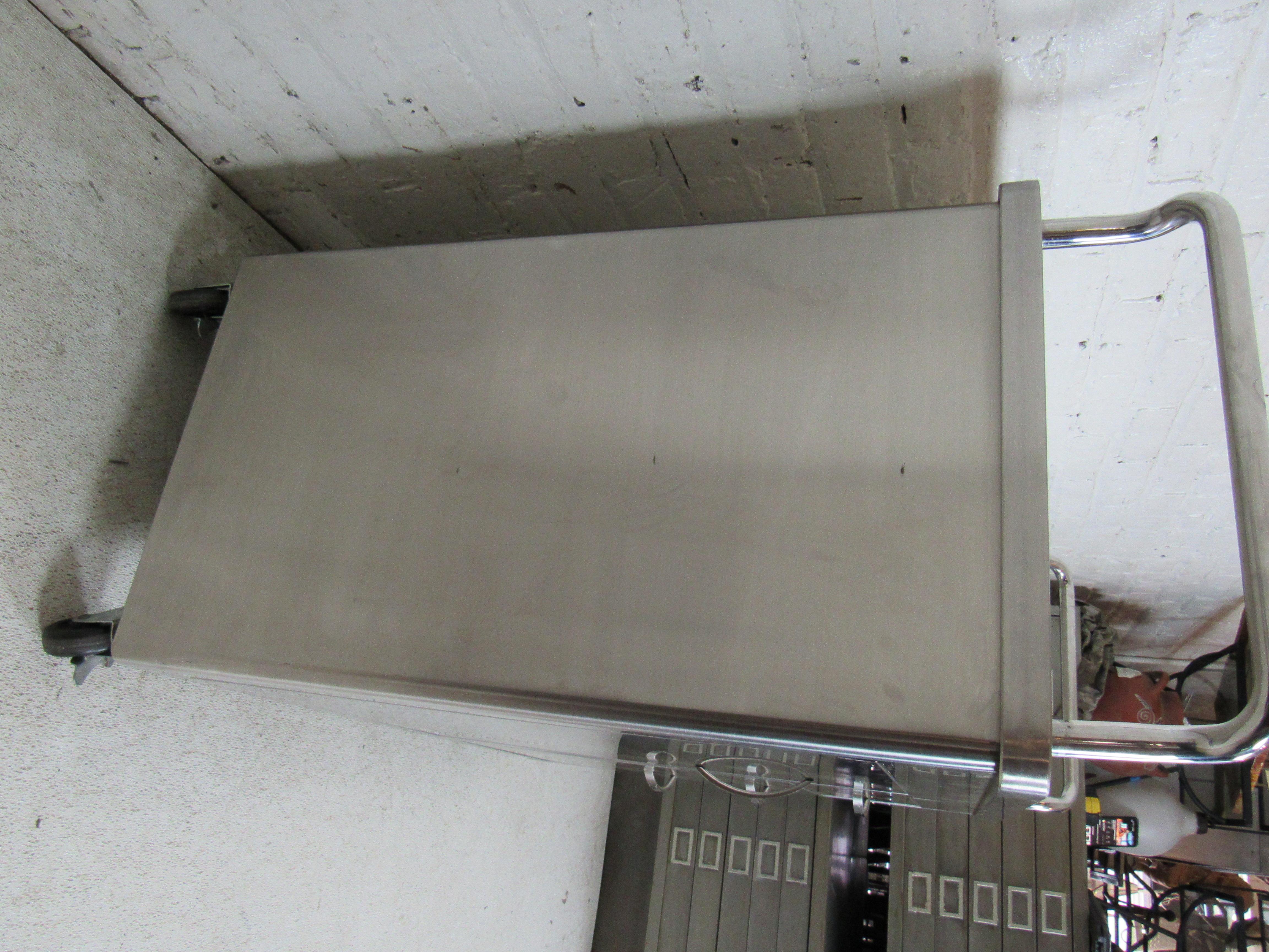 Late 20th Century Stainless Steel Rolling Cart