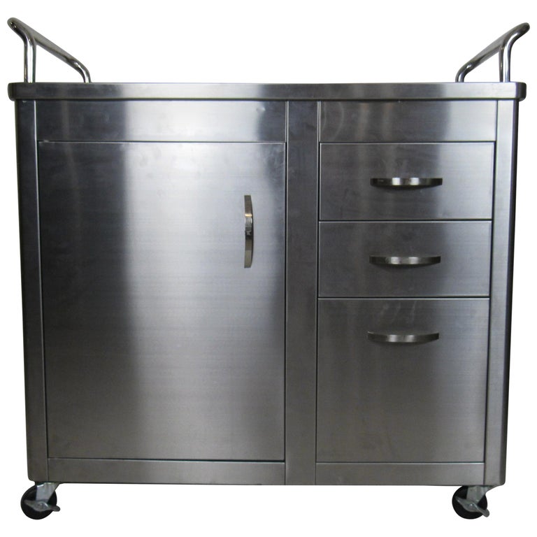 Stainless Steel Rolling Cart For Sale at 1stDibs