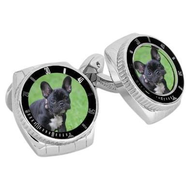 Stainless Steel Rollo Picture Frame Cufflinks For Sale