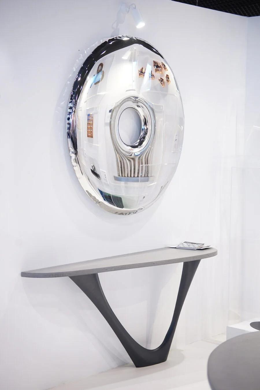 Organic Modern Stainless Steel Rondo 150 Wall Mirror by Zieta For Sale