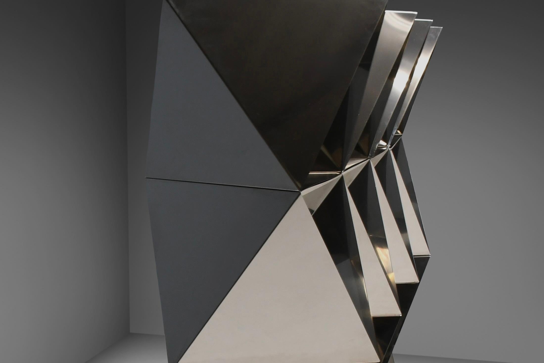 Séparation de pièces / bibliothèque en acier inoxydable Manfredo Massironi pour Arrmet-Italie 1977 en vente 1