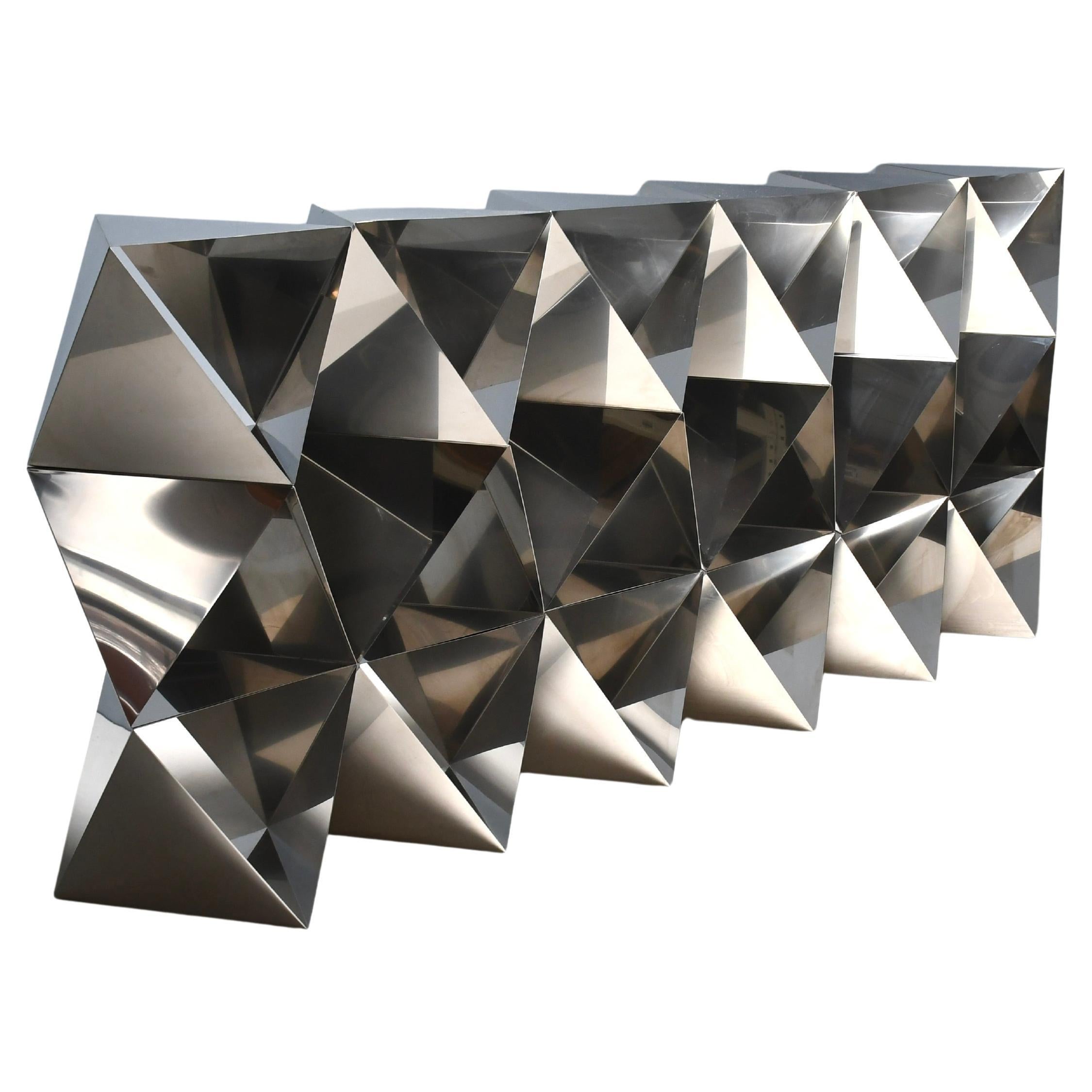 Séparation de pièces / bibliothèque en acier inoxydable Manfredo Massironi pour Arrmet-Italie 1977 en vente