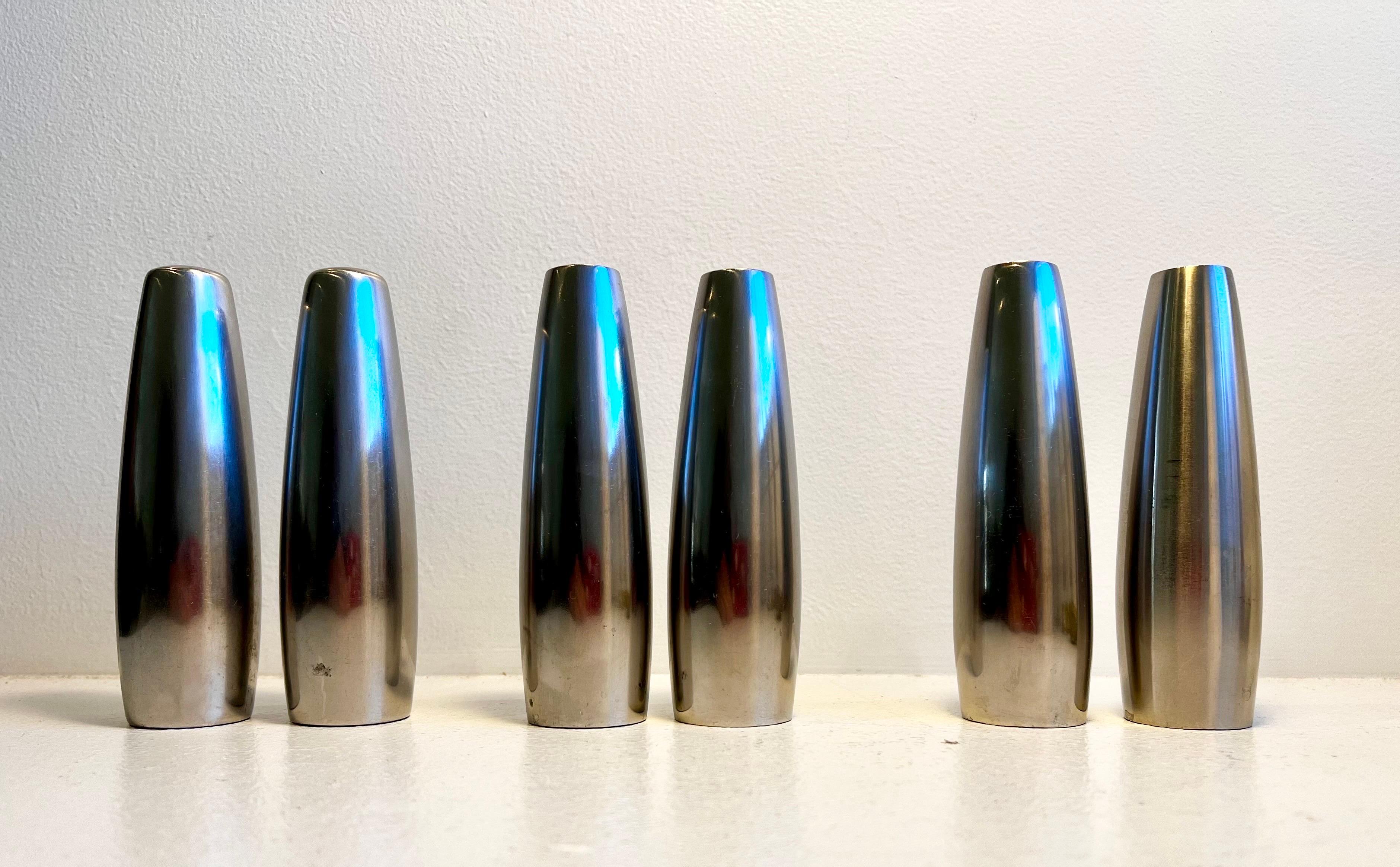 Salero y pimentero de acero inoxidable de Jens Quistgaard para Dansk Designs Acero inoxidable en venta