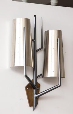 Stainless Steel Sconce in the Manner of Maison Charles, France, c. 1980