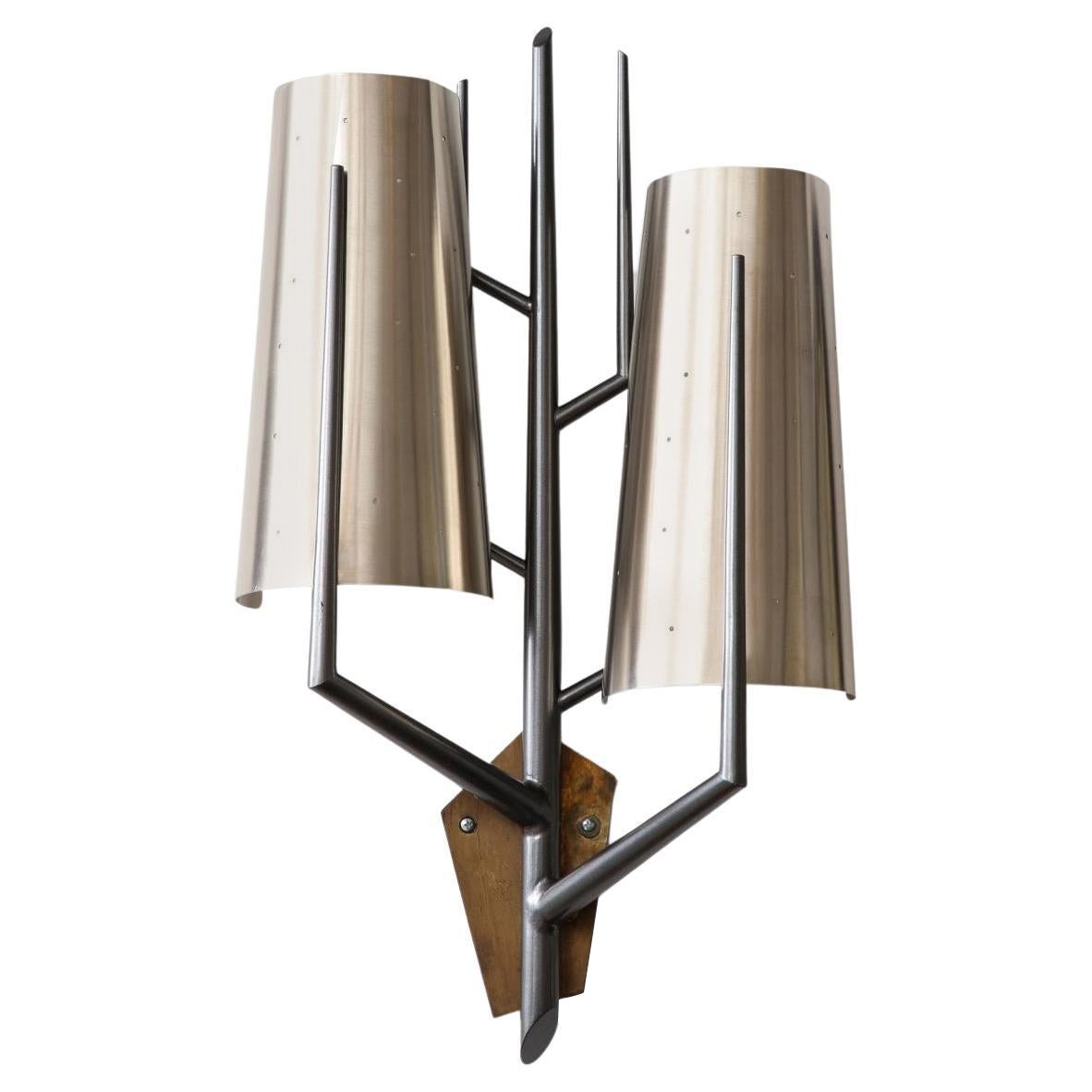Stainless Steel Sconce in the Manner of Maison Charles, France, c. 1980