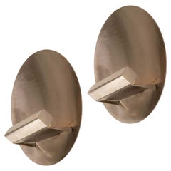 Stainless Steel Sconces French Thick Retro Pair by maria pergay