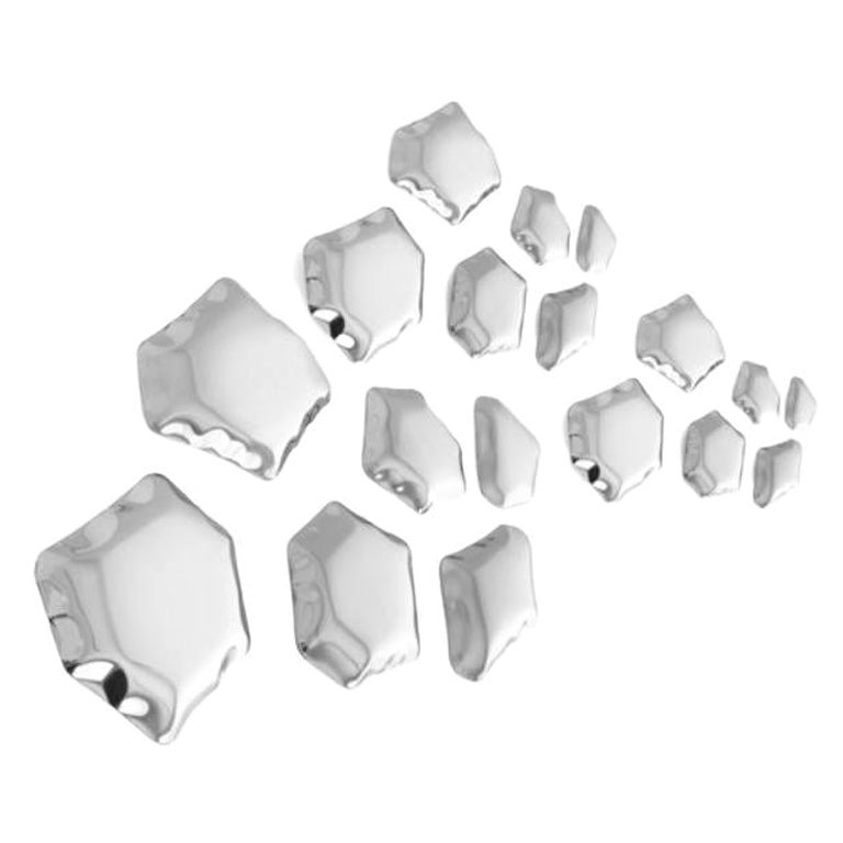 Ensemble de 18 Kamyki en acier inoxydable - Décoration murale de Zieta