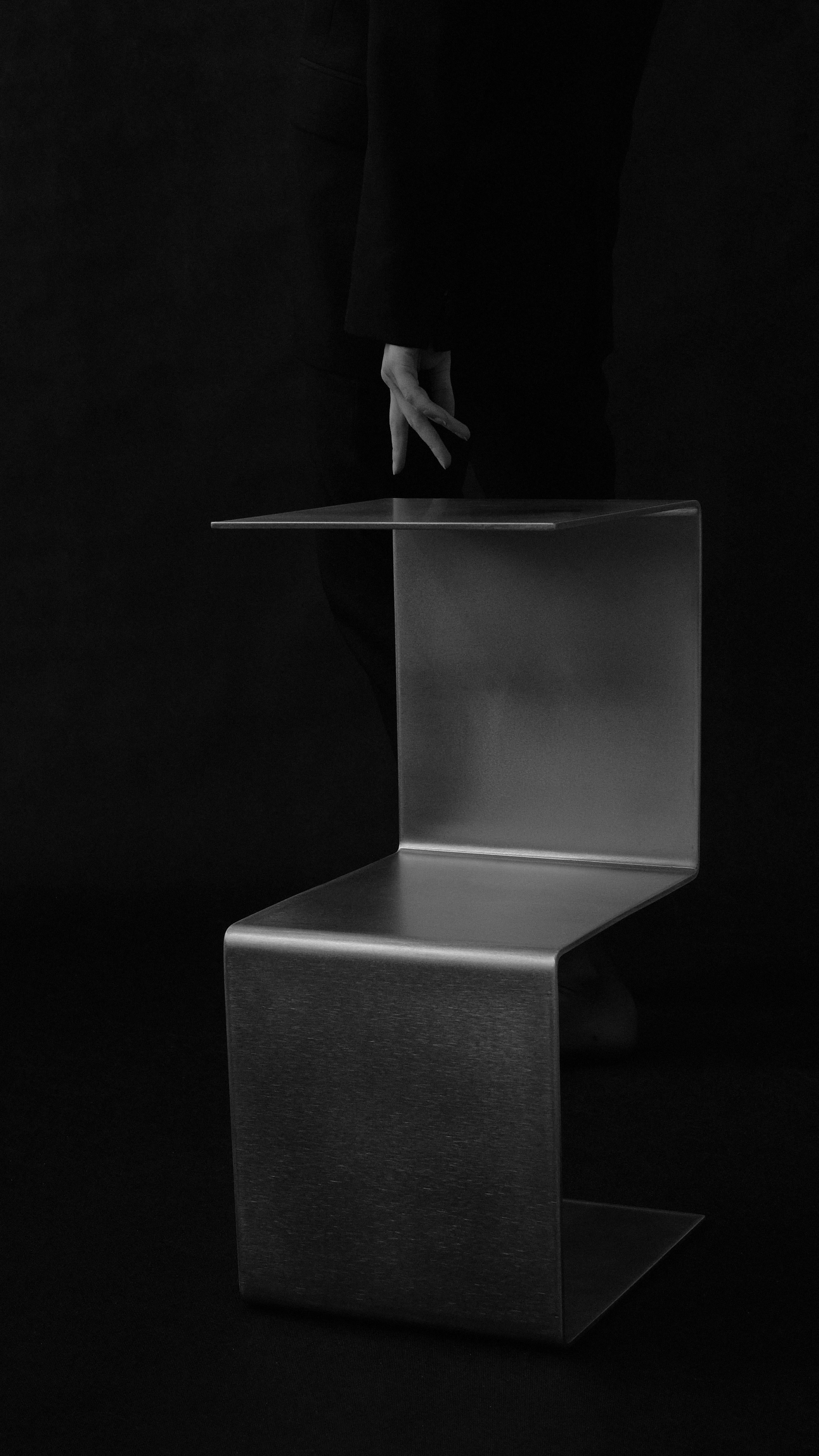 Stainless Steel Side Table by Petra Madalena For Sale 1