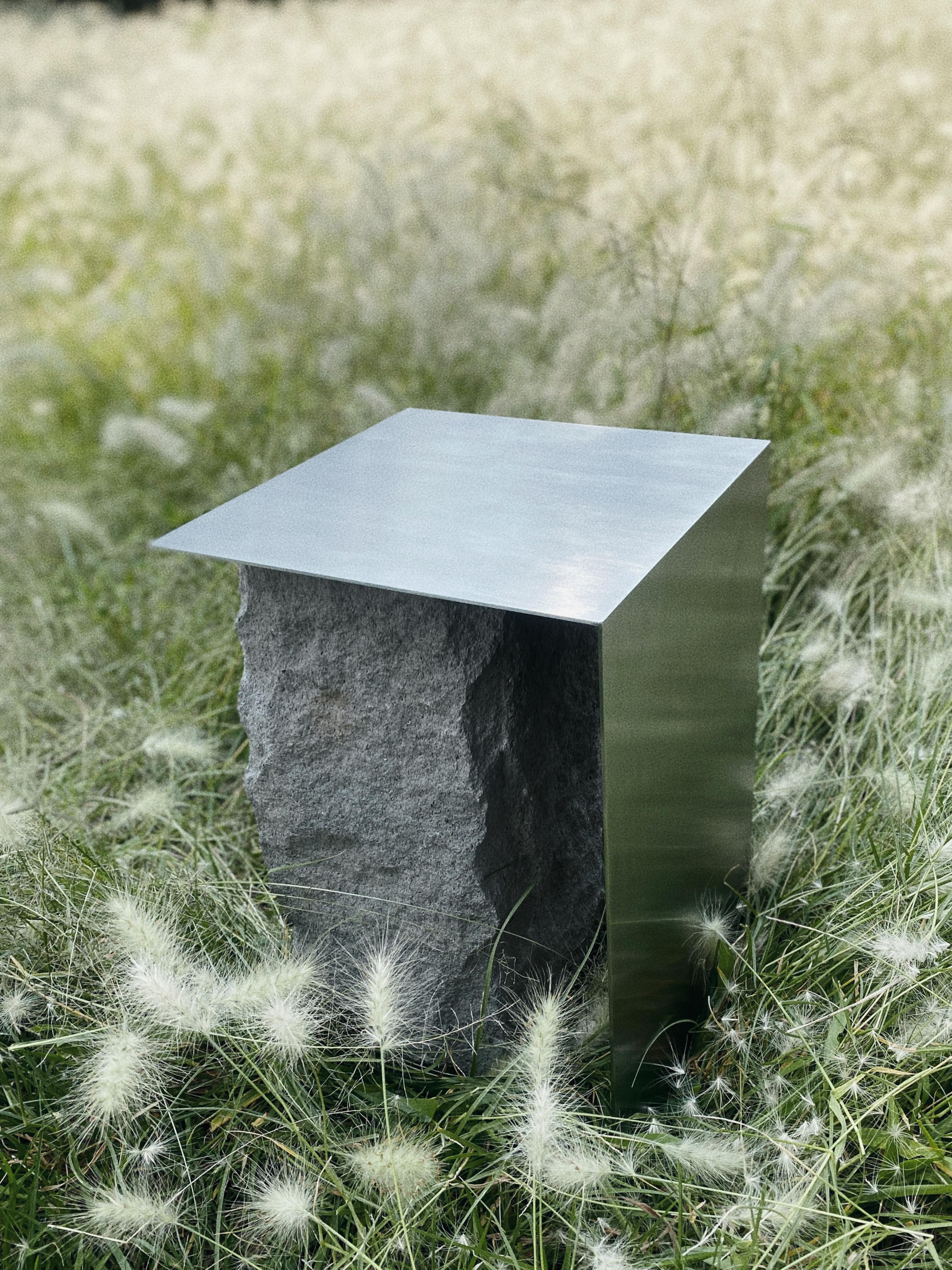 Mexican Stainless steel side table For Sale