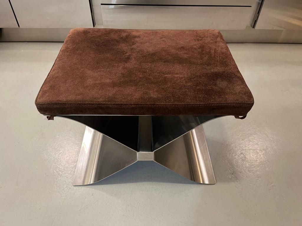 French Stainless Steel & Suede 