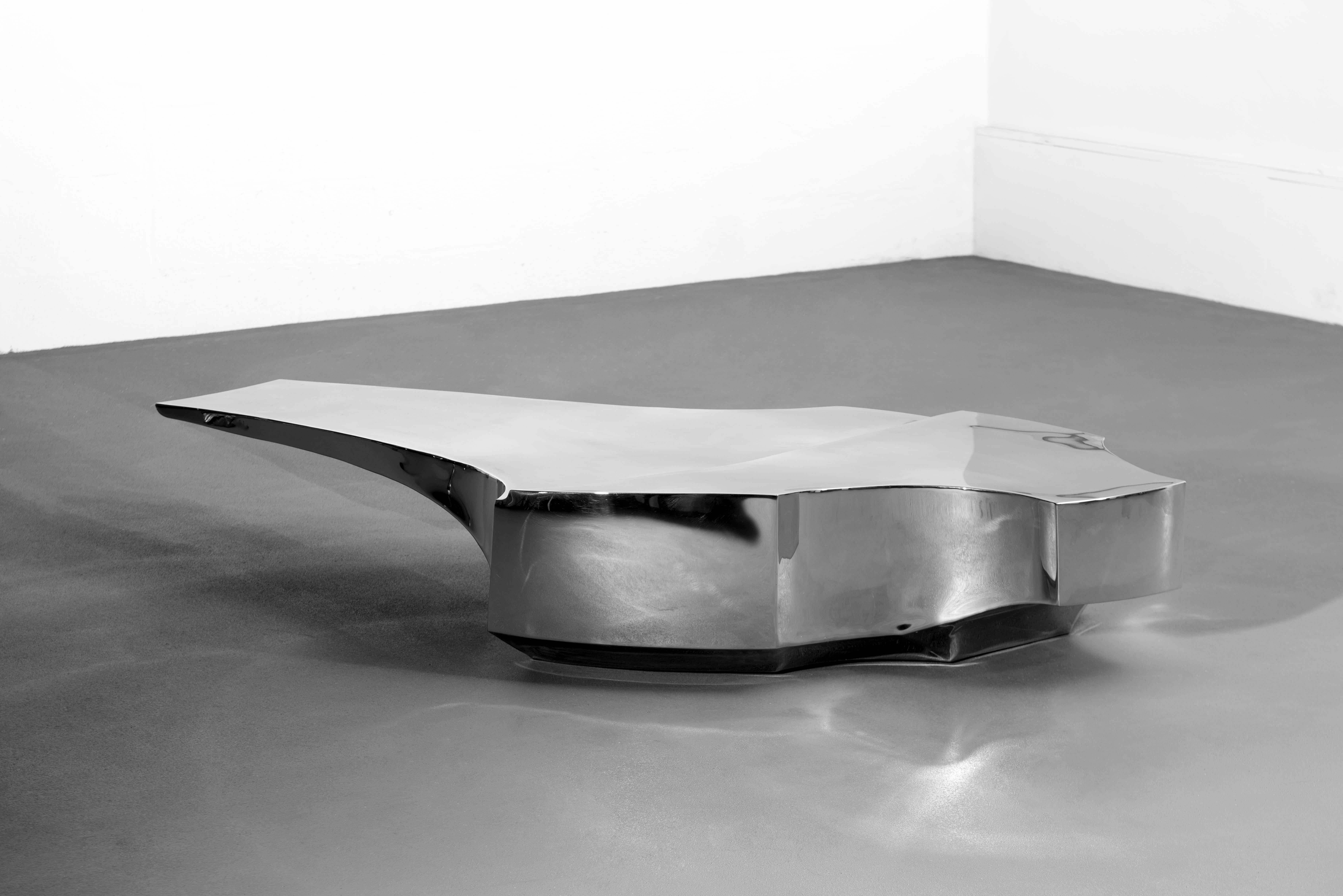 Contemporary Stainless Steel Table Improvisation on the Theme of Formula One For Sale