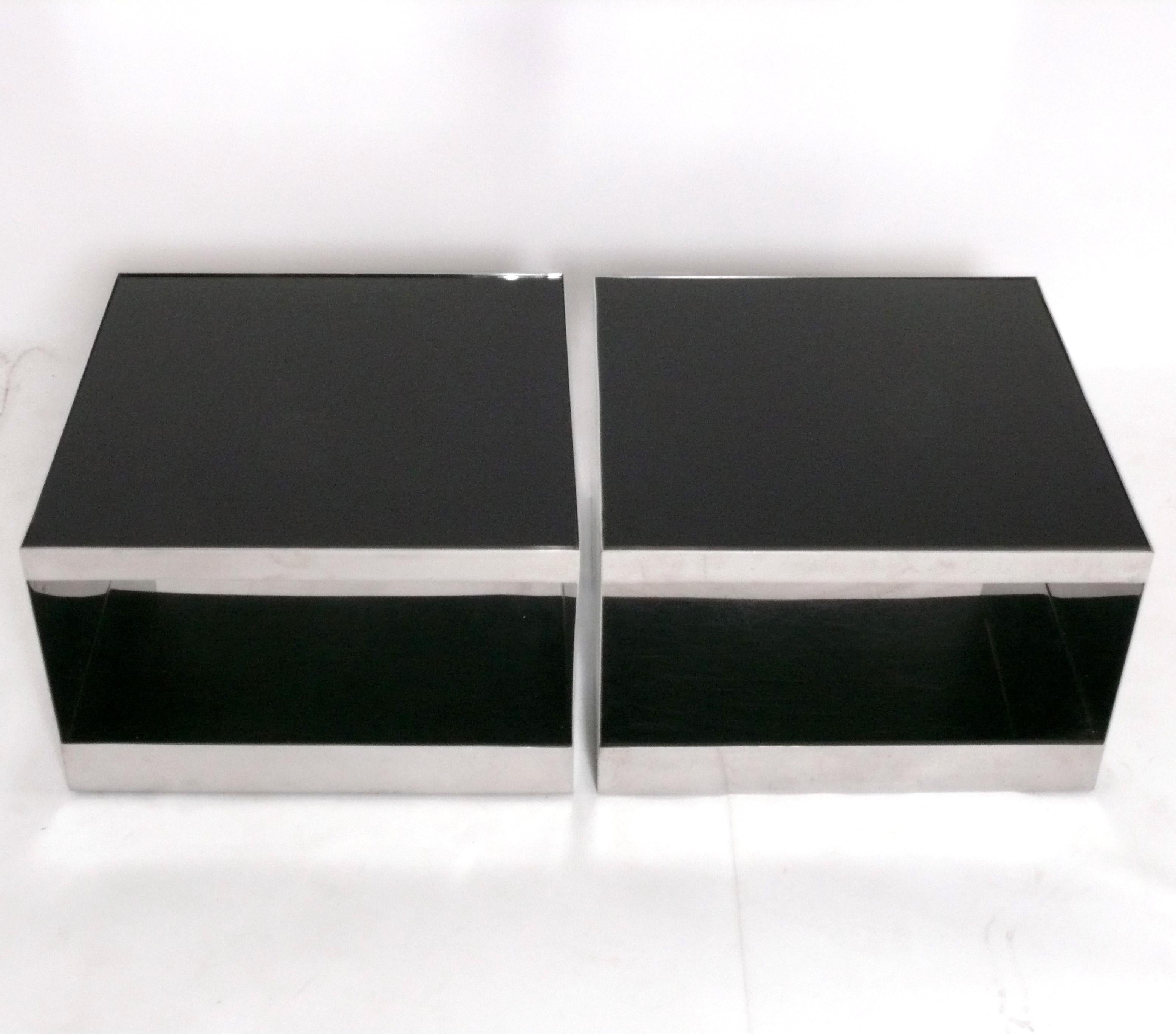 American Stainless Steel Tables by Joe D'Urso for Knoll Coffee Tables or End Tables For Sale