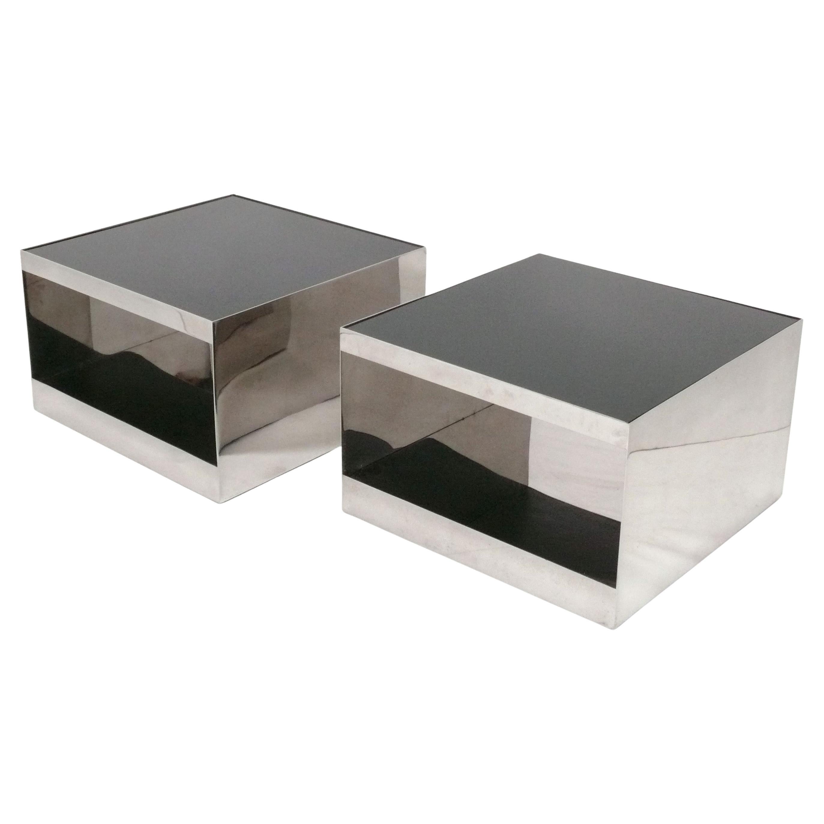 Stainless Steel Tables by Joe D'Urso for Knoll Coffee Tables or End Tables